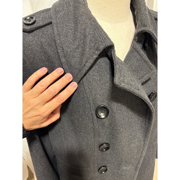 Michael Kohrs Women's XL Grey Peacoat needs button moved - Picture 5 of 7